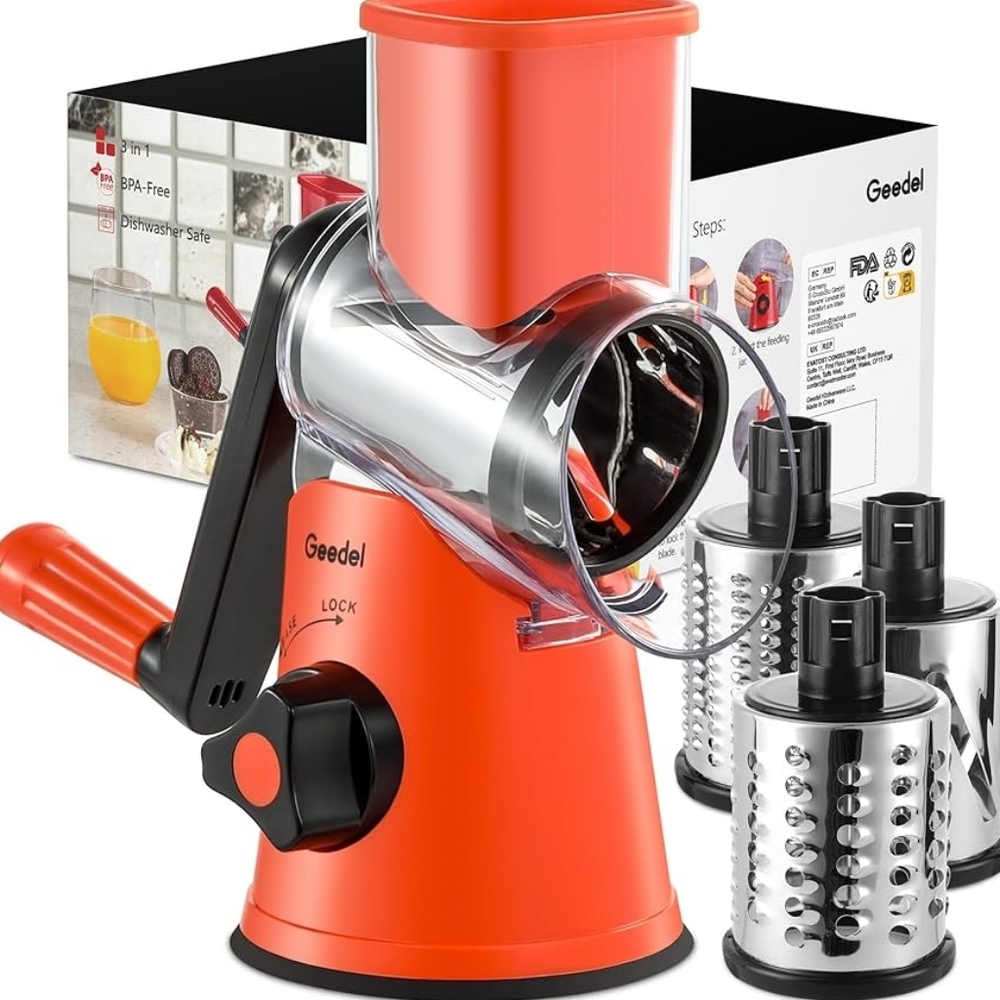 Rotary Cheese Grater And Vegetable Slicer (Julienne, Slice, Grind) New in Box